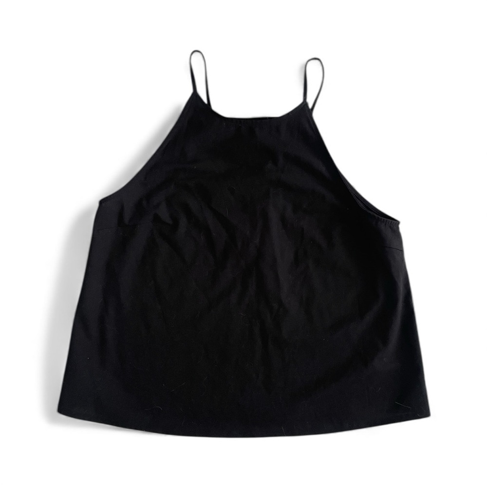 Elegant Black Open Back Women's Top M‎
